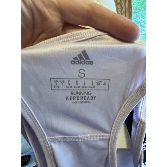 Adidas Tank Sleeveless Own The Run Purple Tint  Raceback NWT Size S Thin Running - Picture 8 of 10